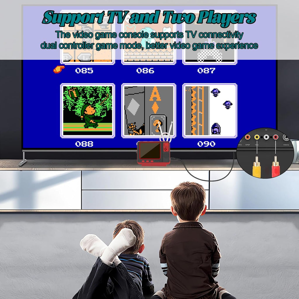 EASEGMER Handheld Games - GV300S 168 Classic Retro Video Game with 3.0 Inch Screen Electronic Mini TV Style Support Connecting TV and Two Players (Red)