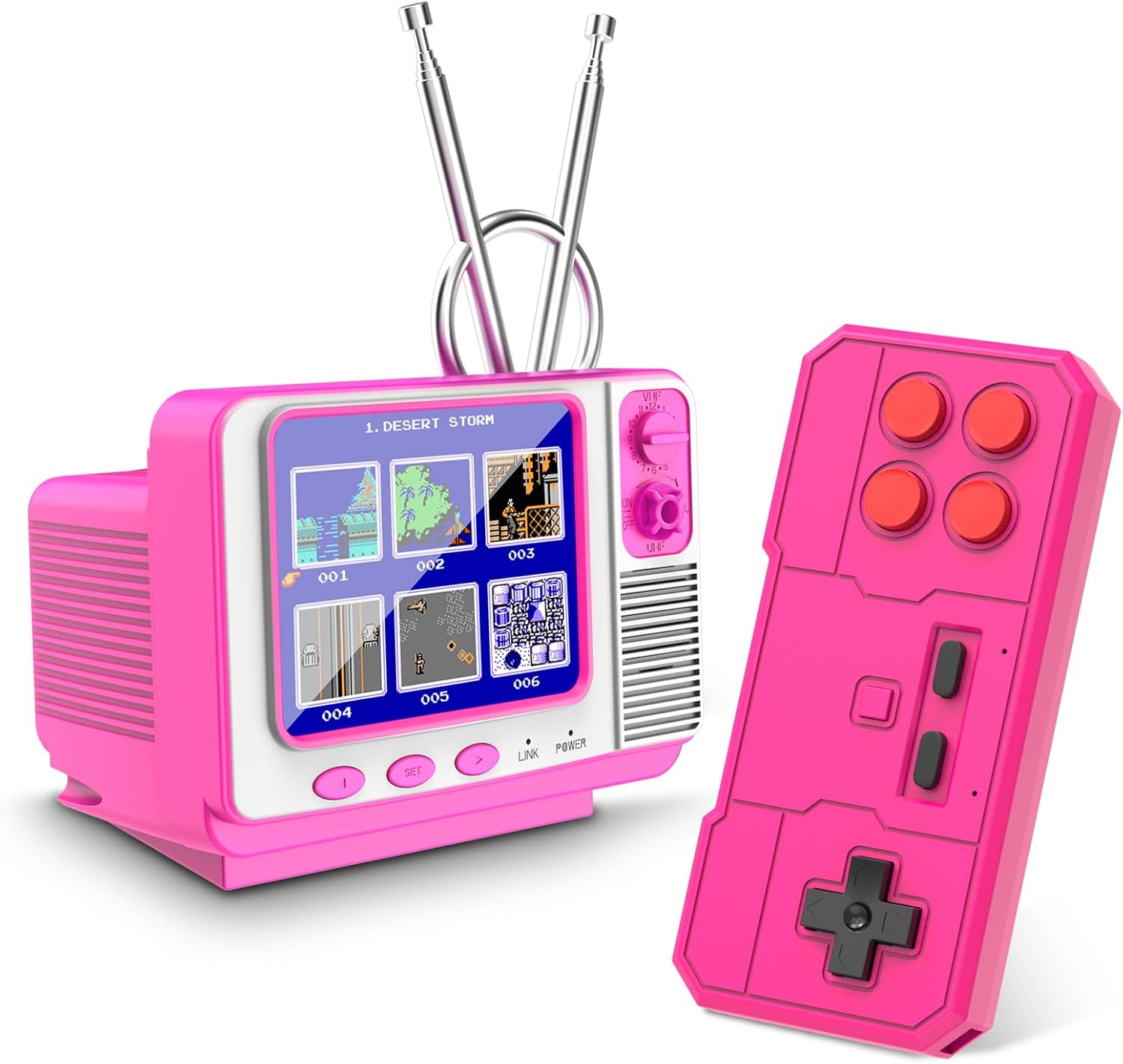 EASEGMER Handheld Games - GV300S 168 Classic Retro Video Game with 3.0 Inch Screen Electronic Mini TV Style Support Connecting TV and Two Players (Red)