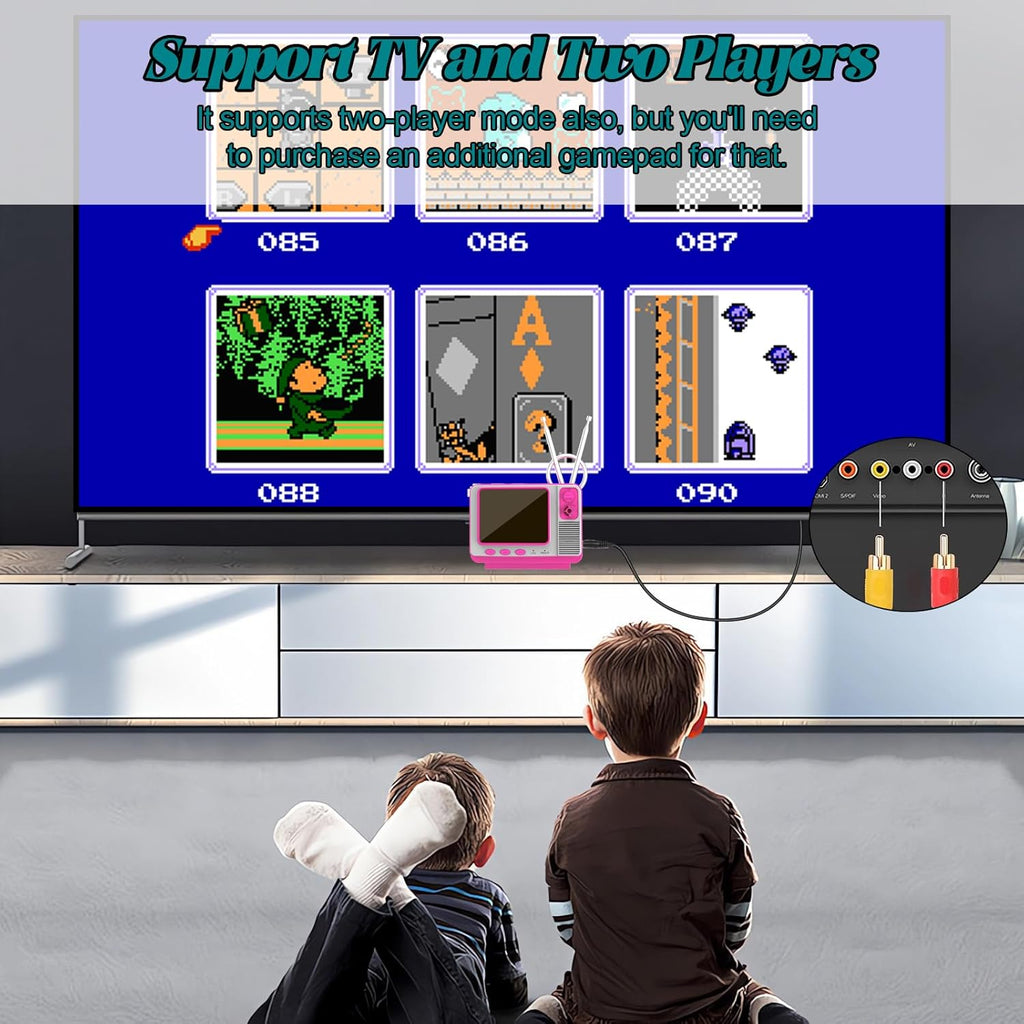 EASEGMER Handheld Games - GV300S 168 Classic Retro Video Game with 3.0 Inch Screen Electronic Mini TV Style Support Connecting TV and Two Players (Red)